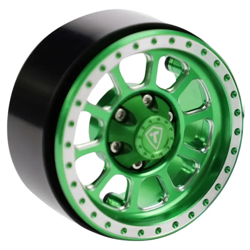 Treal 1.9" Beadlock Wheels (4) Heavy Type C Rc Rock Crawler Wheels Green 1