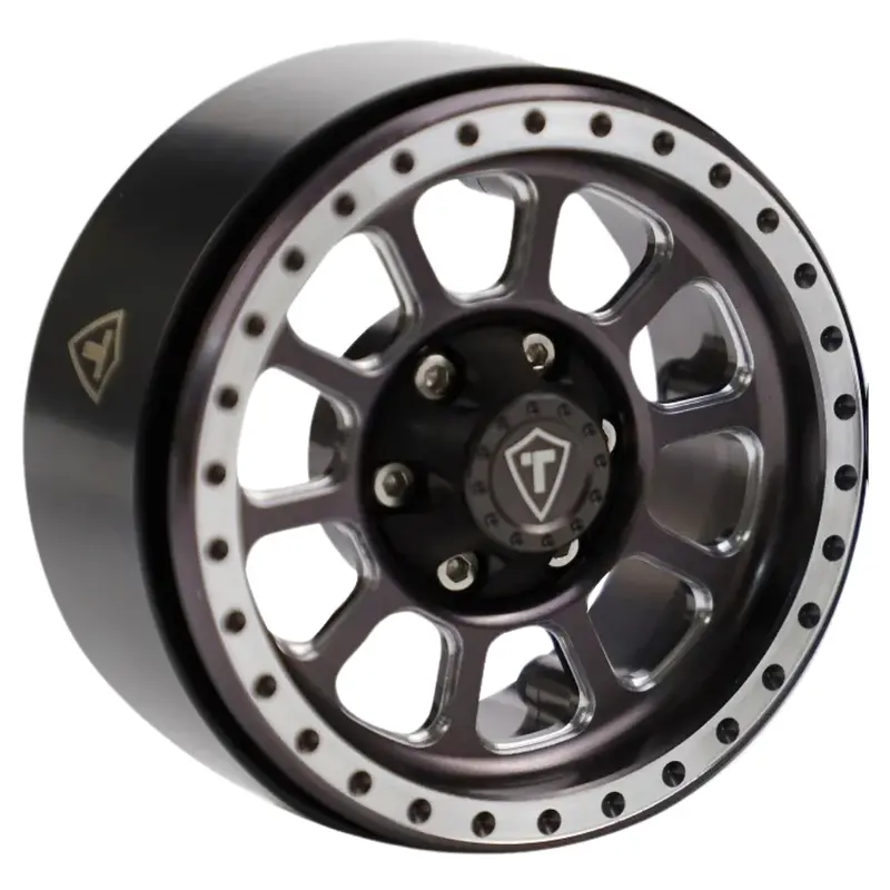 Treal 1.9" Beadlock Wheels (4) Heavy Type C Rc Rock Crawler Wheels Titanium 1