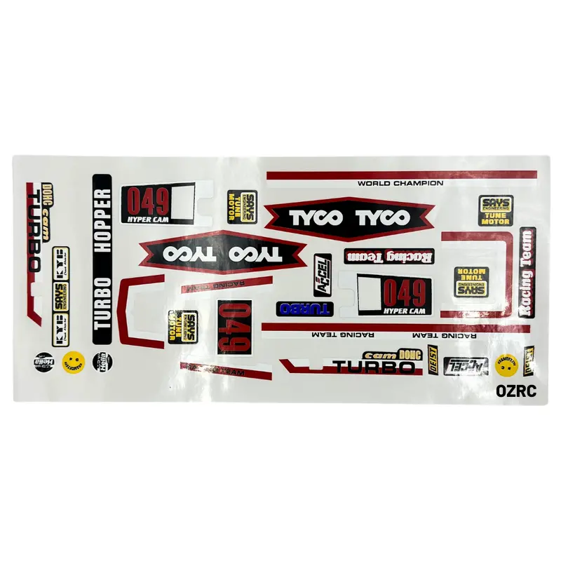 Tyco Turbo Hopper 049 1/10 Decal Sticker Sheet, Suits Tamiya Rc Car 1