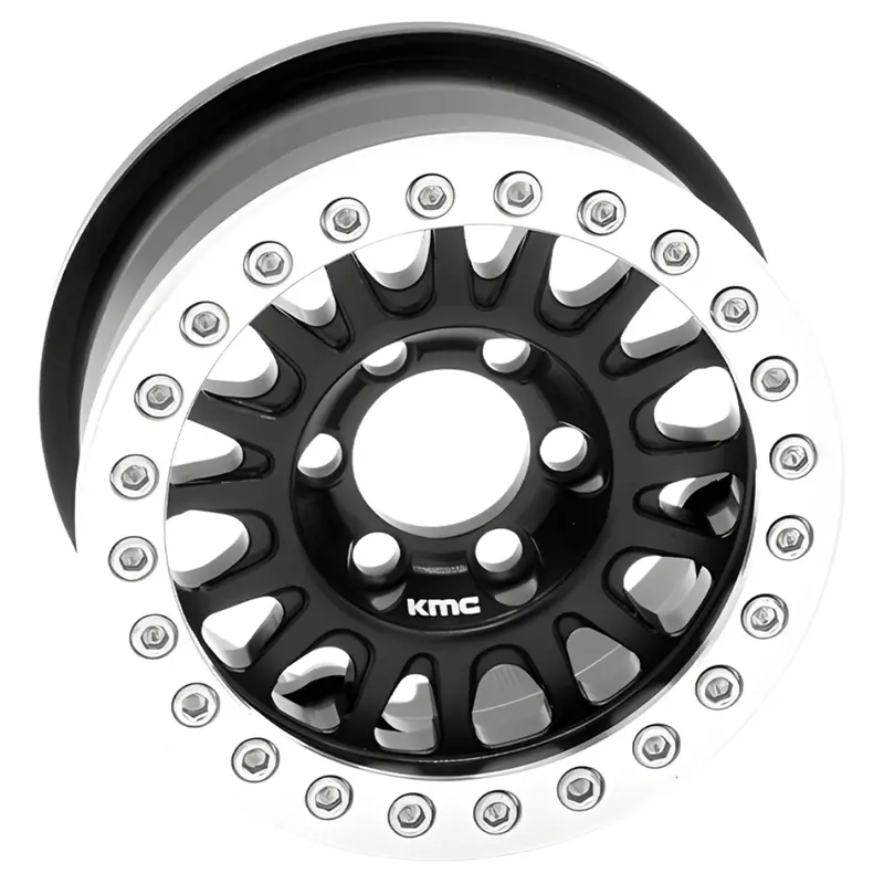 Vanquish Kmc 1.9 Km445 Impact Black Anodized Beadlock Wheels (2) Vps07801 1