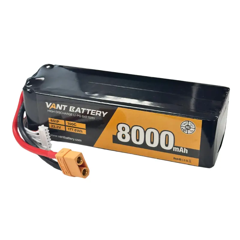 Vant Lipo 8000Mah 22.2V 100C 6S Soft Case W/ Xt90 Van8000-6S1p-100C 1