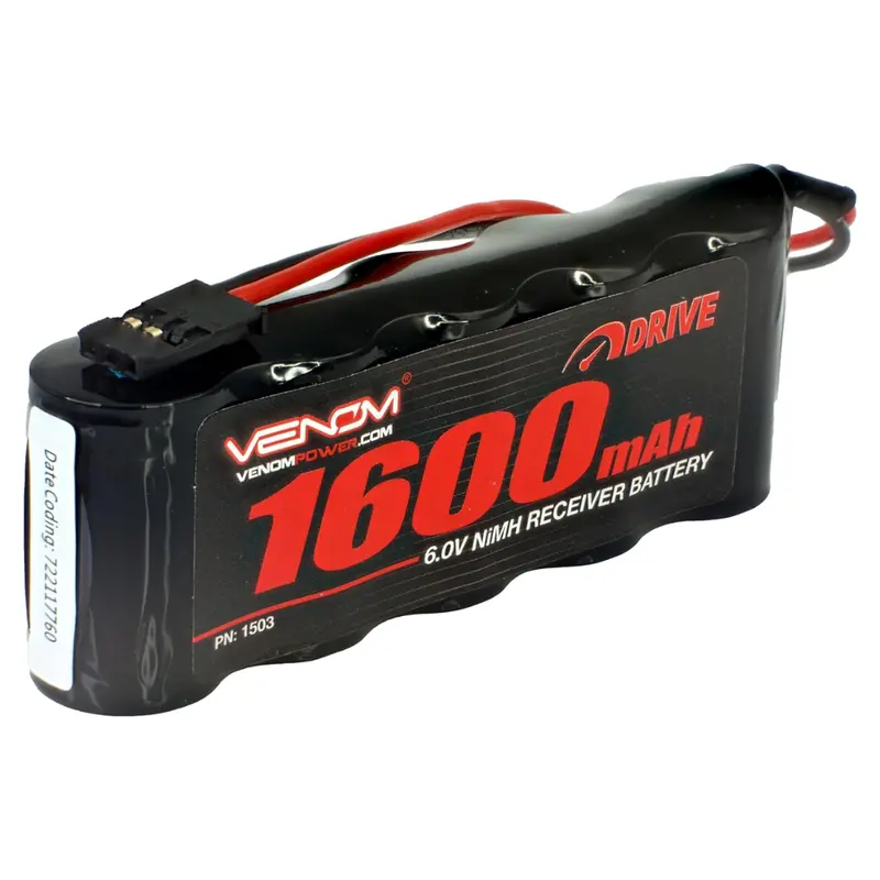 Venom 6V 1600Mah 5-Cell Flat Receiver Nimh Battery Fut Plug Ven-1503 1