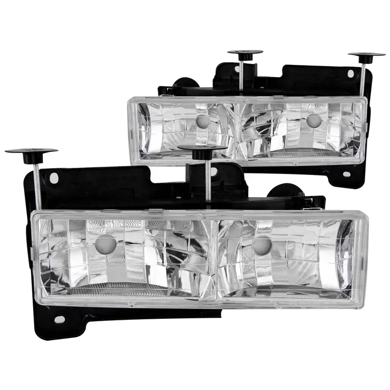 Anzo Usa 111136 Crystal Headlight Set; Clear Lens; Chrome Housing; Pair; 1