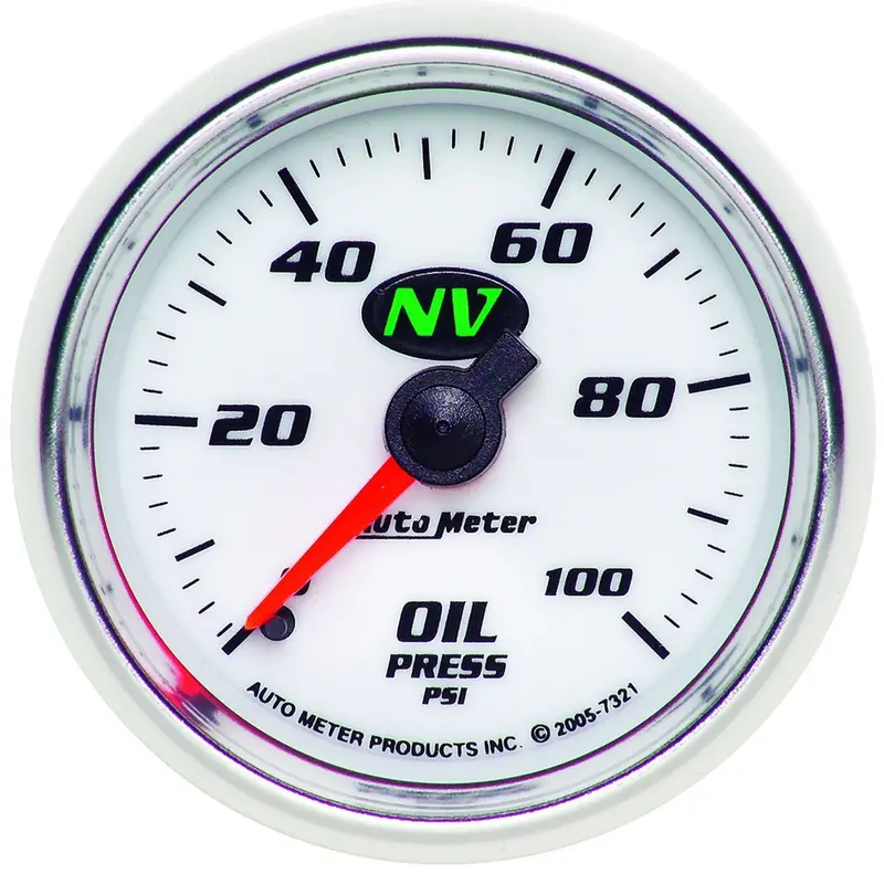 Autometer 2-1/16" Mechanical Oil Pressure Gauge – 0–100 Psi, Non-Volatile 1