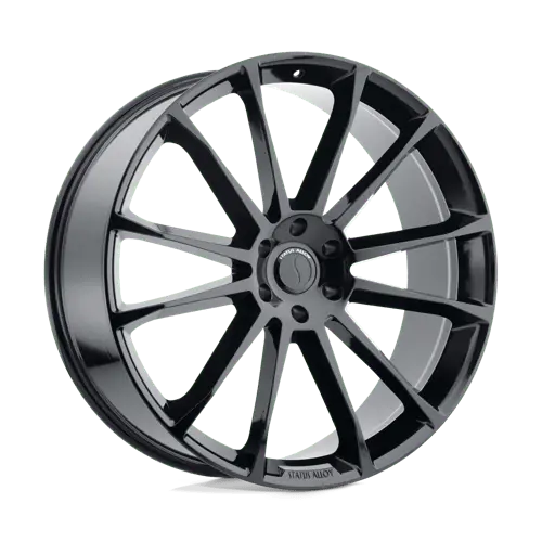 Status 24X9.5 Inch 5X115 Bolt Pattern Alloy Wheel – Gloss Black Finish With 15Mm Offset 1