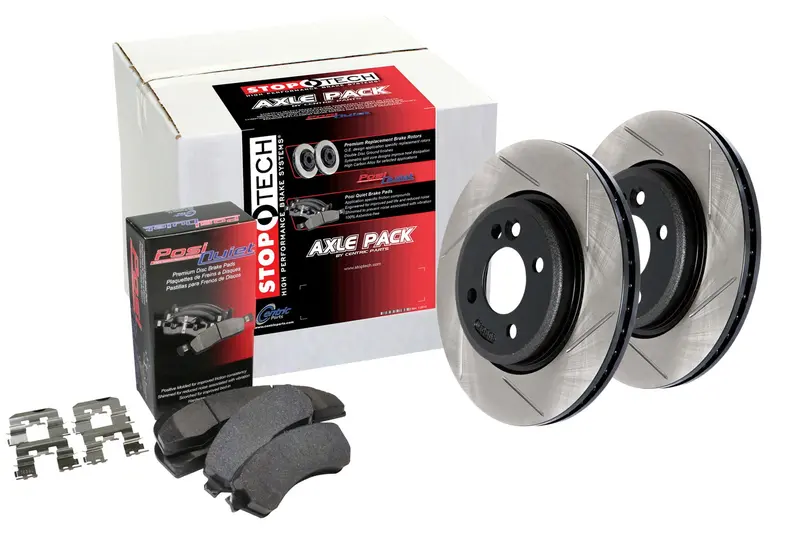 Stoptech 937.35538 Stoptech Street Axle Pack; Slotted; Rear Brake Kit 1