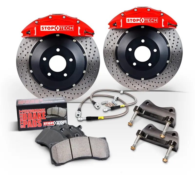 Stoptech Big Brake Rear Kit – Two-Piece Drilled & Slotted Rotor Assembly, #83.521.0047.54 1