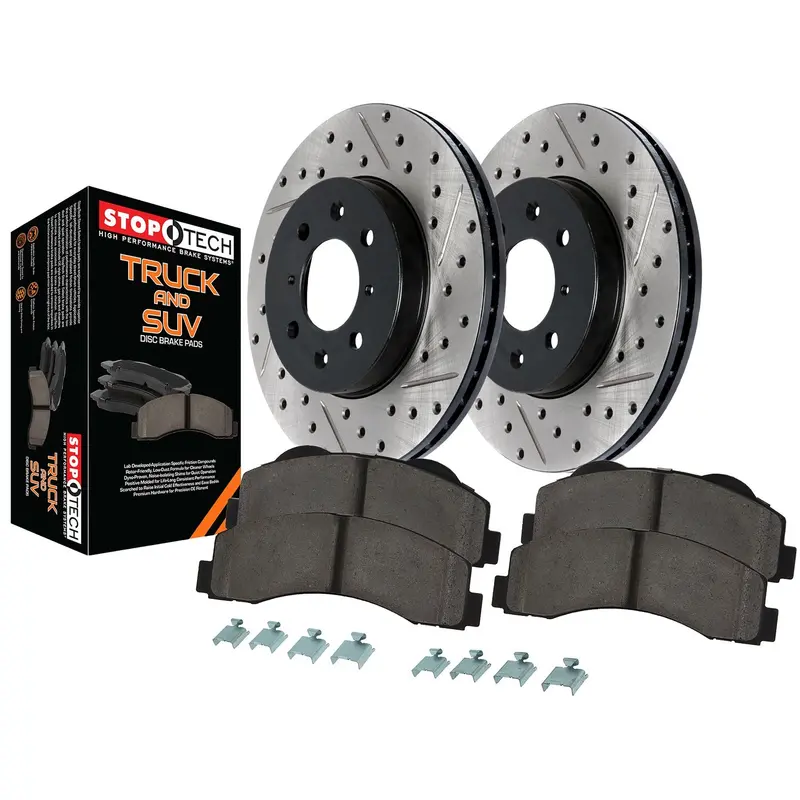 Stoptech Truck Axle Pack – Rear Slotted And Drilled Brake Kit (971.65523) 1